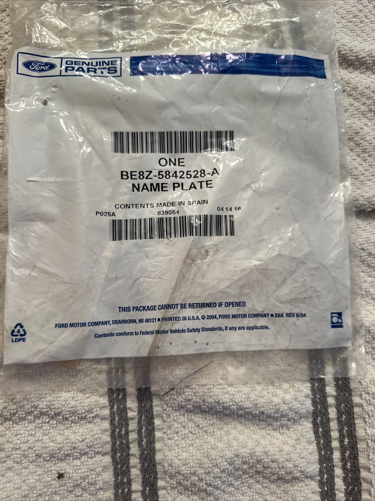 2011 Ford Fiesta Rear Chrome "FIESTA" NAMEPLATE Emblem OEM BE8Z-5842528-A