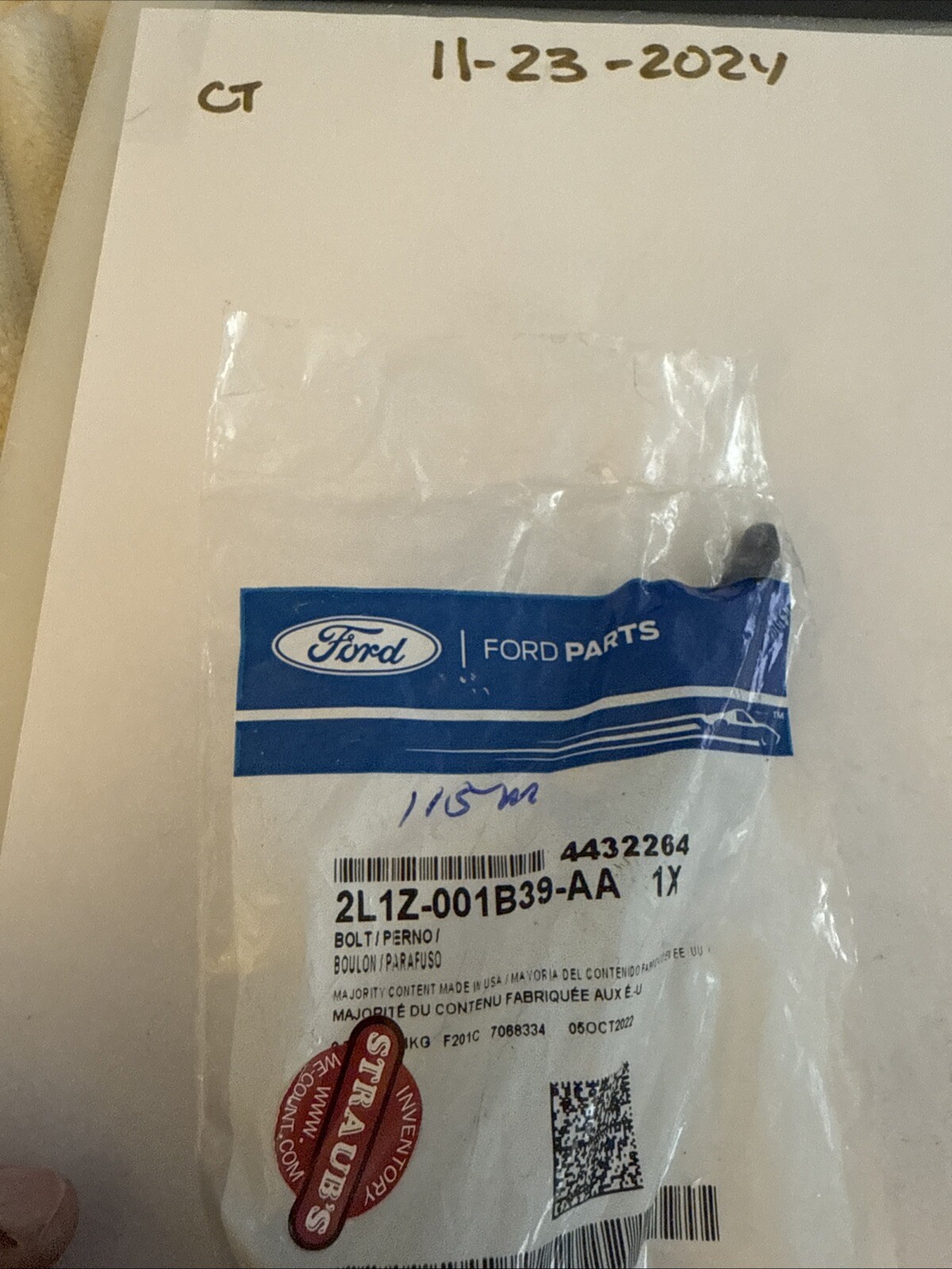 2L1Z001B39AA - BOLT - Ford - Image 3