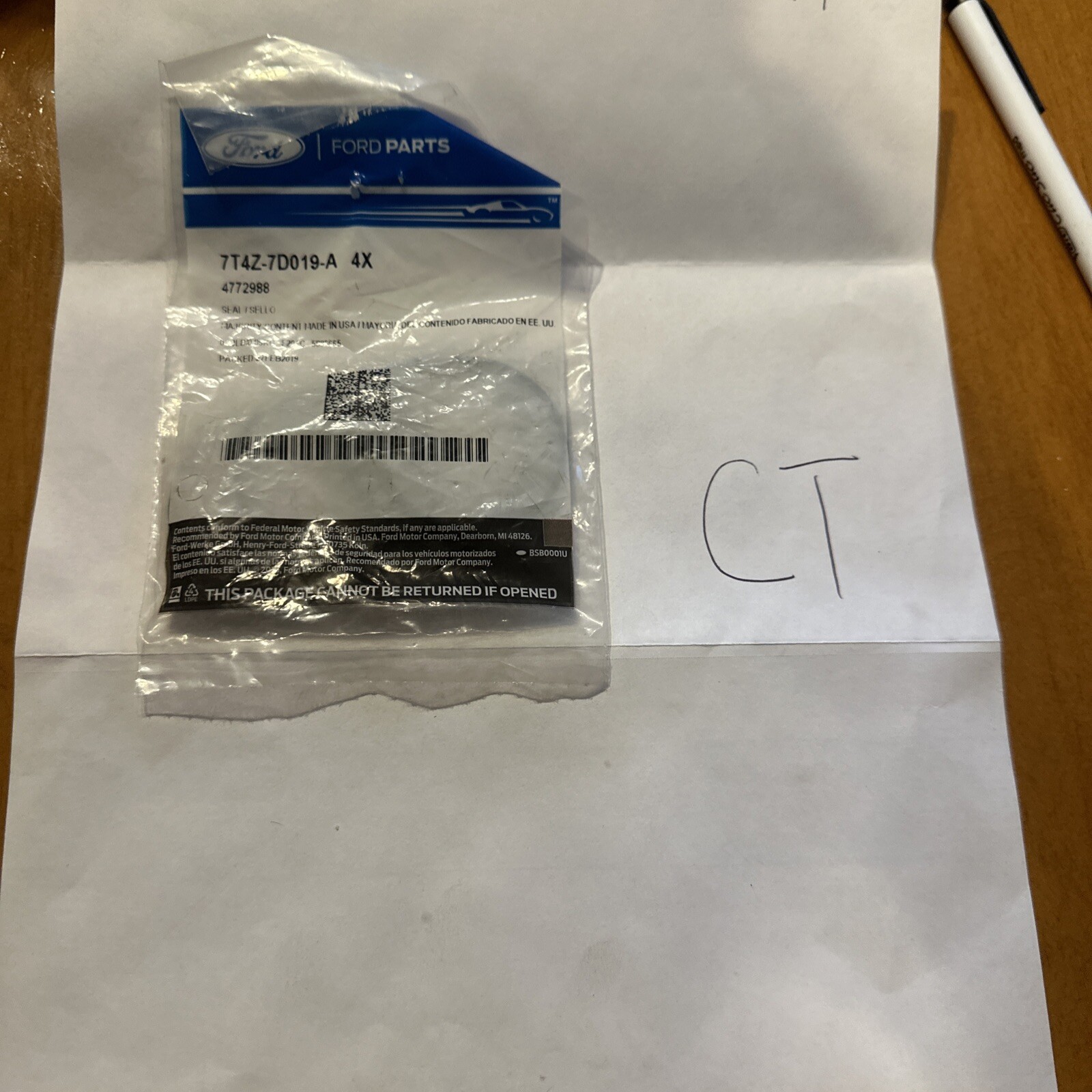 **4 Pack** 7T4Z7D019A OEM Ford Transmission Seal O Ring 8 Speed Auto