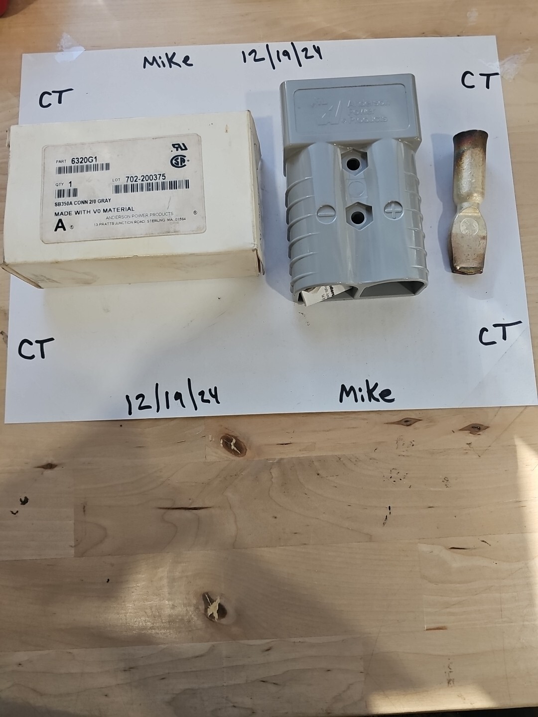 Anderson Power Products 6320G1 Power Connector, 350 A, Two Pole, 2/0 Ga,