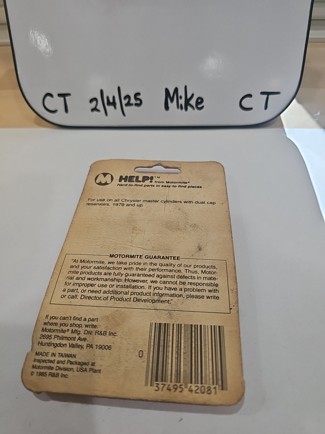 Brake Master Cylinder Reservoir Gasket-Cap Motormite/Dorman Help! 42081 - Image 3