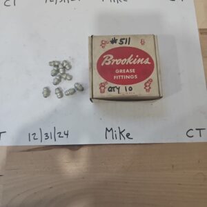 Brookins Grease Fittings #511 1/4" 28 Tap Straight 1 Package Of 10 Pcs