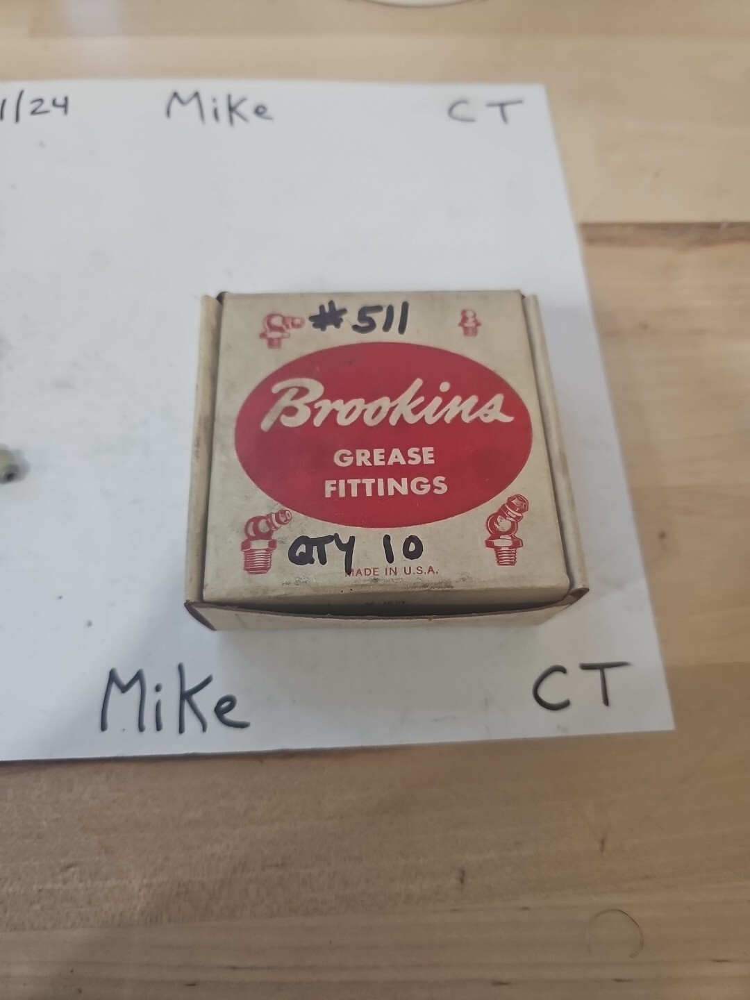 Brookins Grease Fittings #511 1/4" 28 Tap Straight 1 Package Of 10 Pcs - Image 5