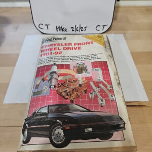 CHILTON'S Repair Manual, #7163, 1981-1992, CHRYSLER FRONT WHEEL DRIVE MODELS