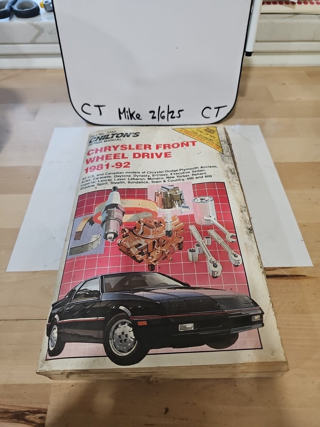 CHILTON'S Repair Manual, #7163, 1981-1992, CHRYSLER FRONT WHEEL DRIVE MODELS