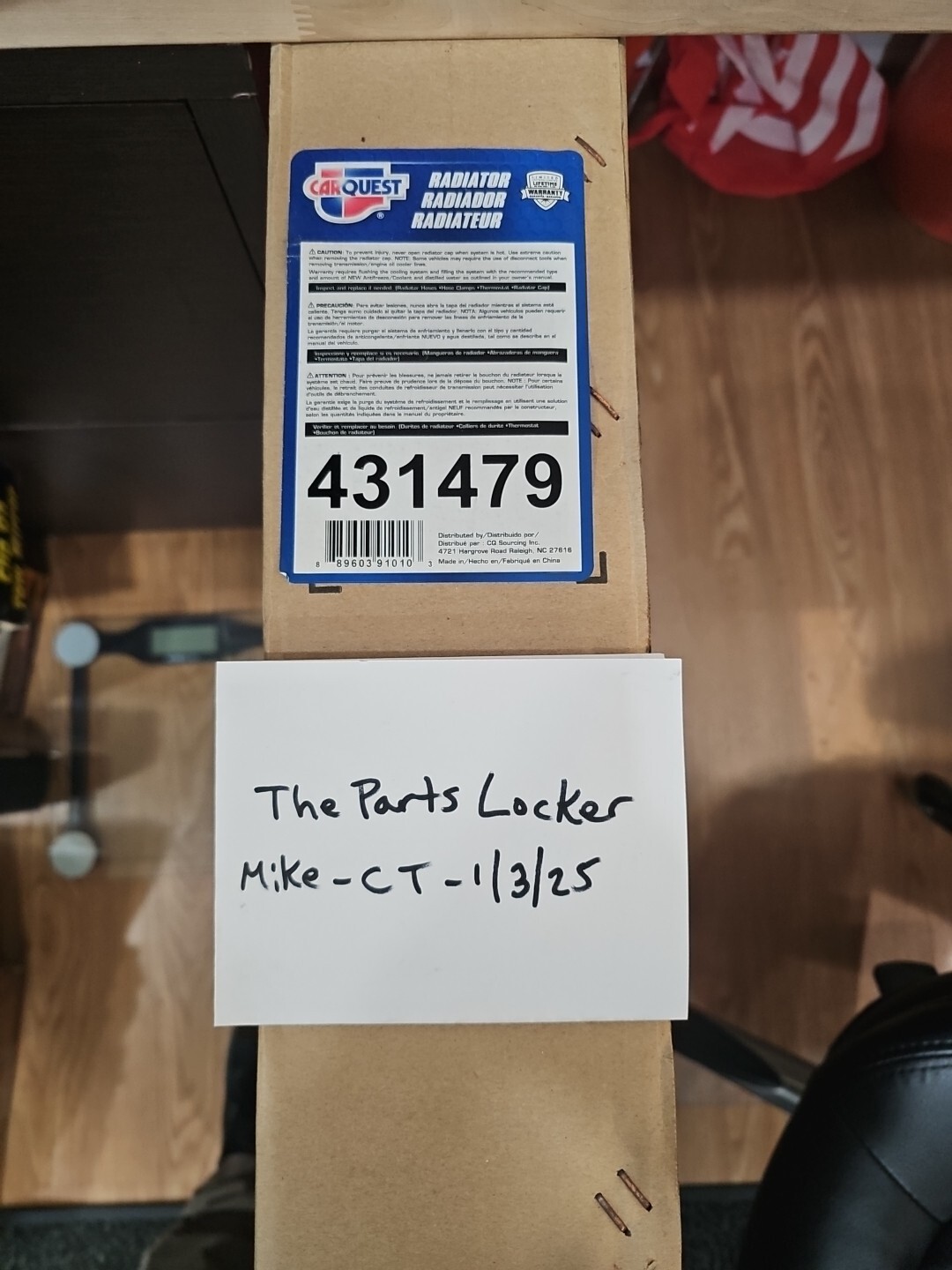 Carquest Radiator Part No. 431479