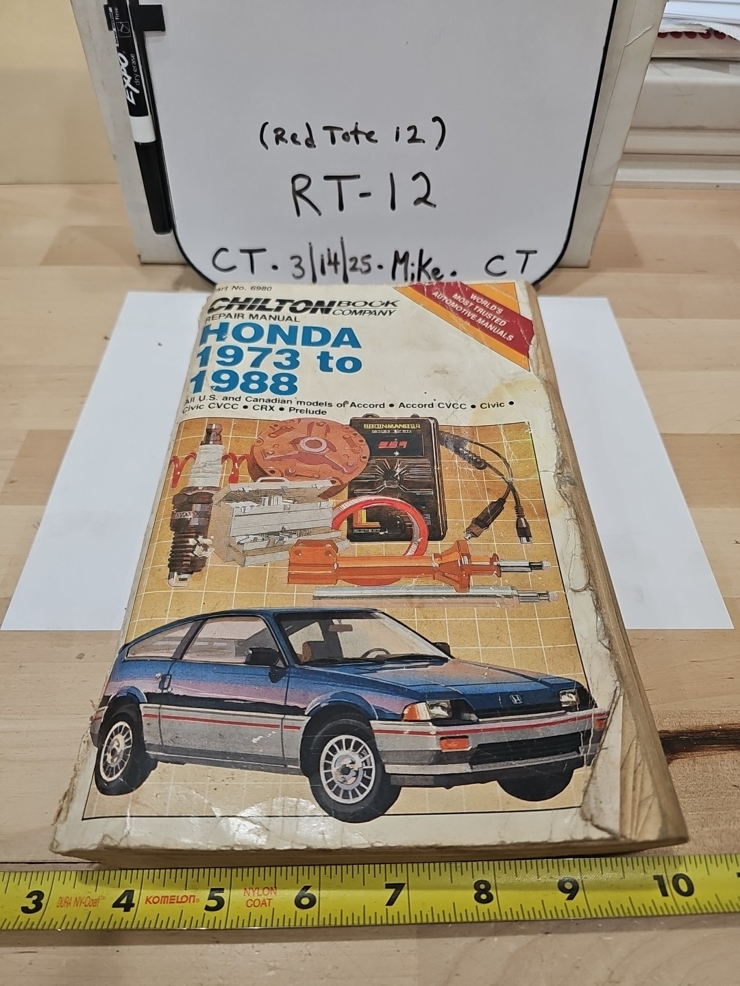 Chilton Repair Shop Manual 6980 Honda 73-88 Accord Civic Crx Prelude