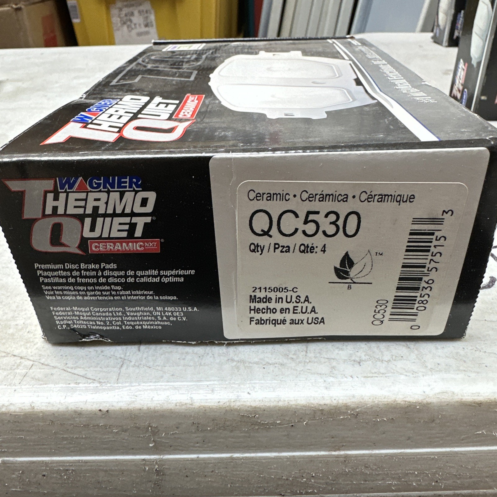 Disc Brake Pad Set-ThermoQuiet Disc Brake Pad Front Wagner QC530 - Image 3