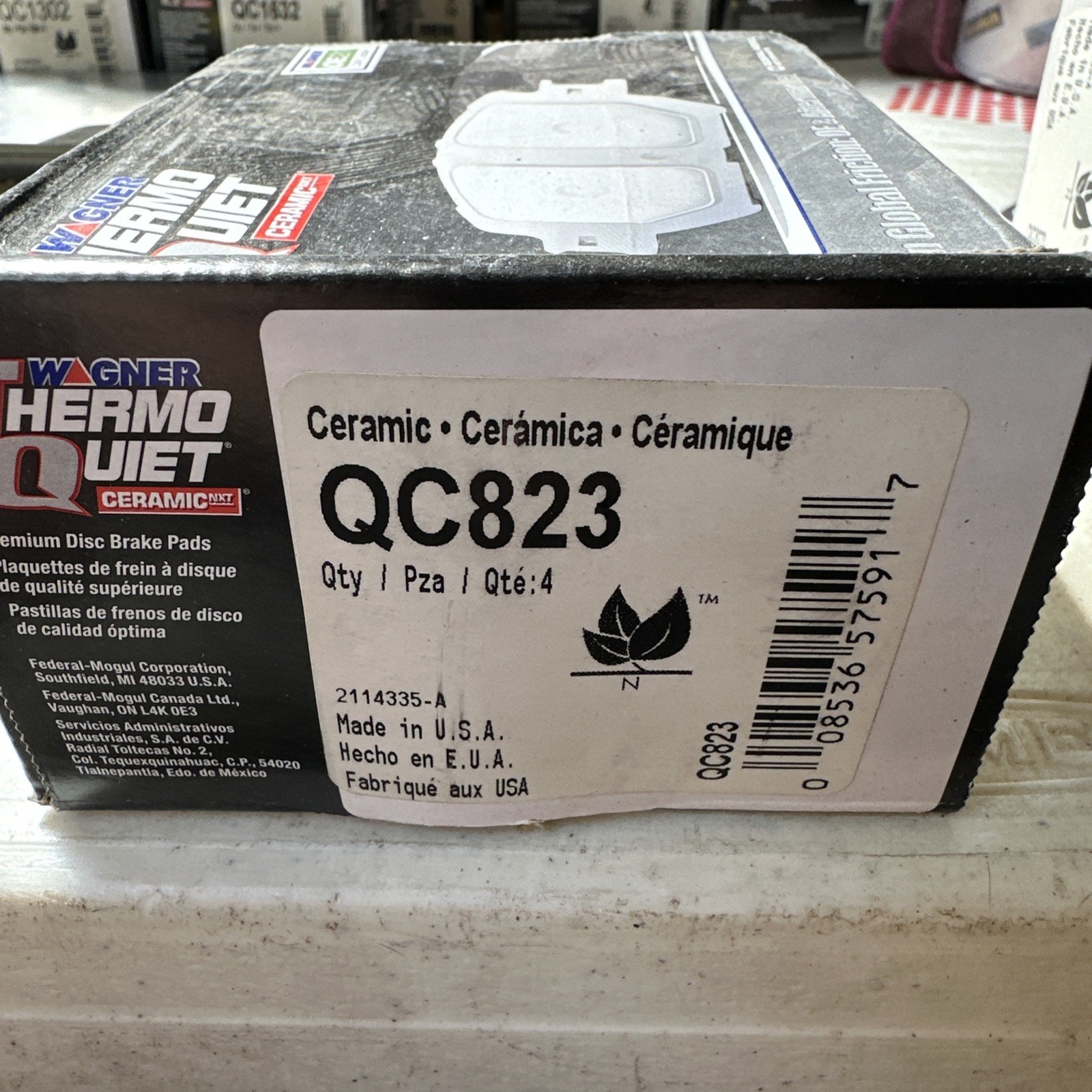 Disc Brake Pad Set-ThermoQuiet Disc Brake Pad Rear Wagner QC823 - Image 3