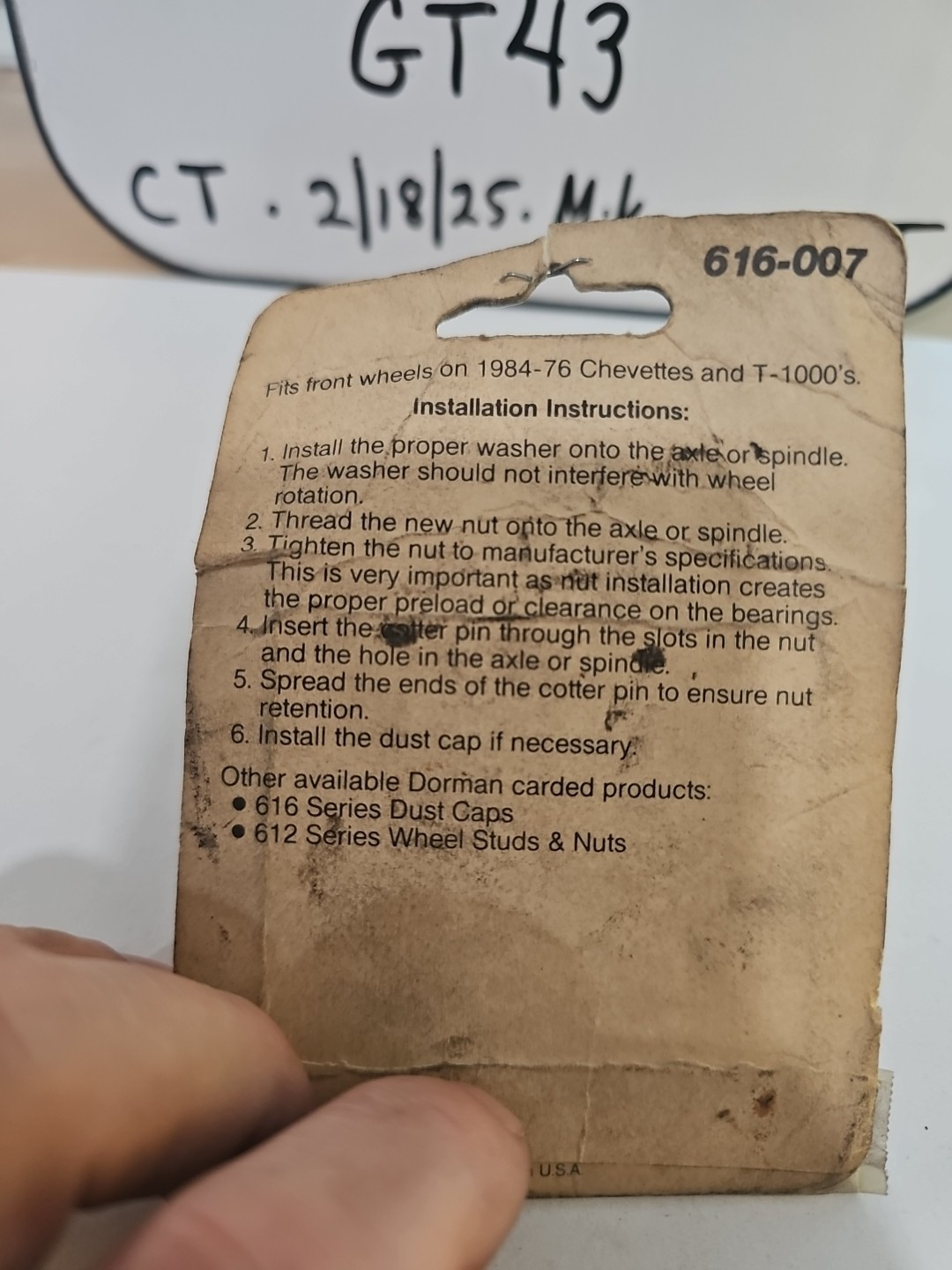 Dorman 616-007 Spindle Nut Kit **No Washer - Image 4