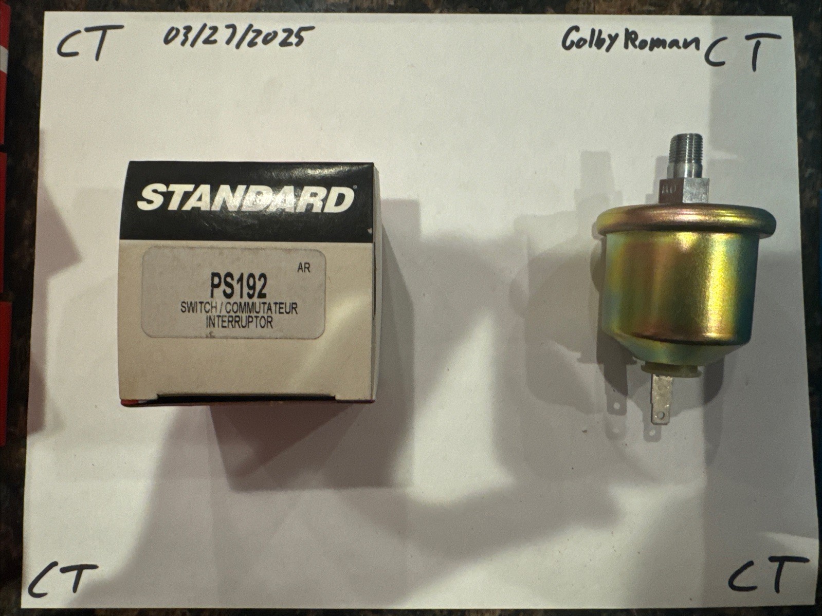 Engine Oil Pressure Switch-SOHC Standard PS-192