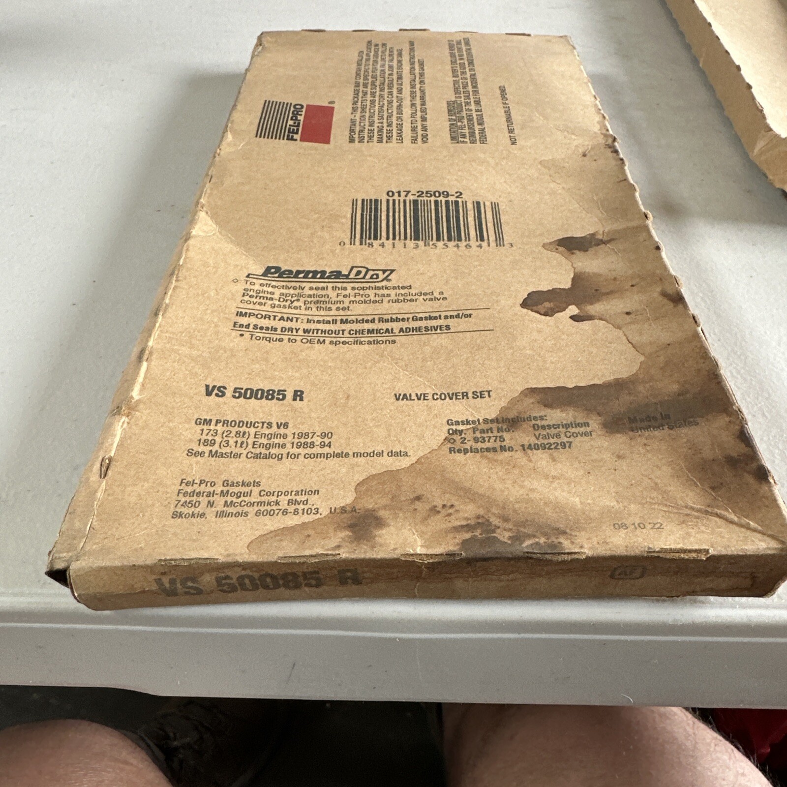 Engine Valve Cover Gasket Set-VIN: T Fel-Pro VS 50085 R NOS - Image 3