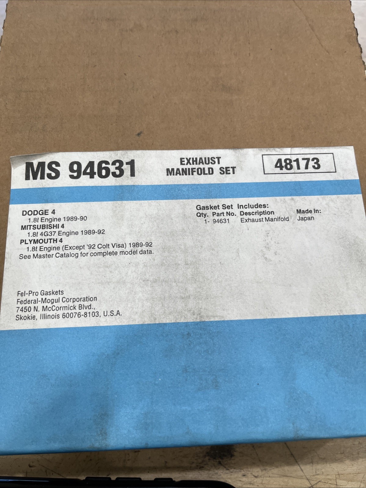 Fel-pro MS94631 Exhaust Manifold Gasket for 1989-1994 Mitsubishi 1.8L-L4 - Image 3