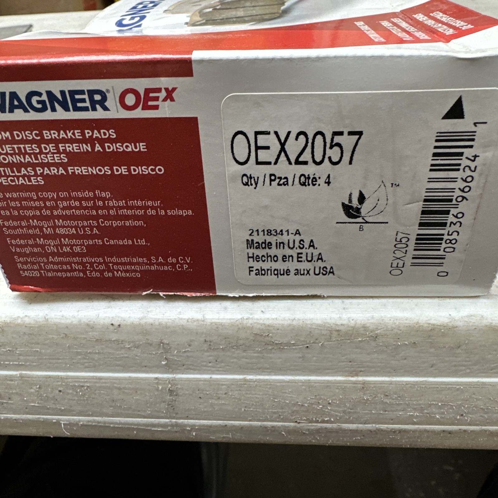 For Jeep Compass 2017 Wagner OEX2057 OEX Ceramic Front Disc Brake Pads - Image 3
