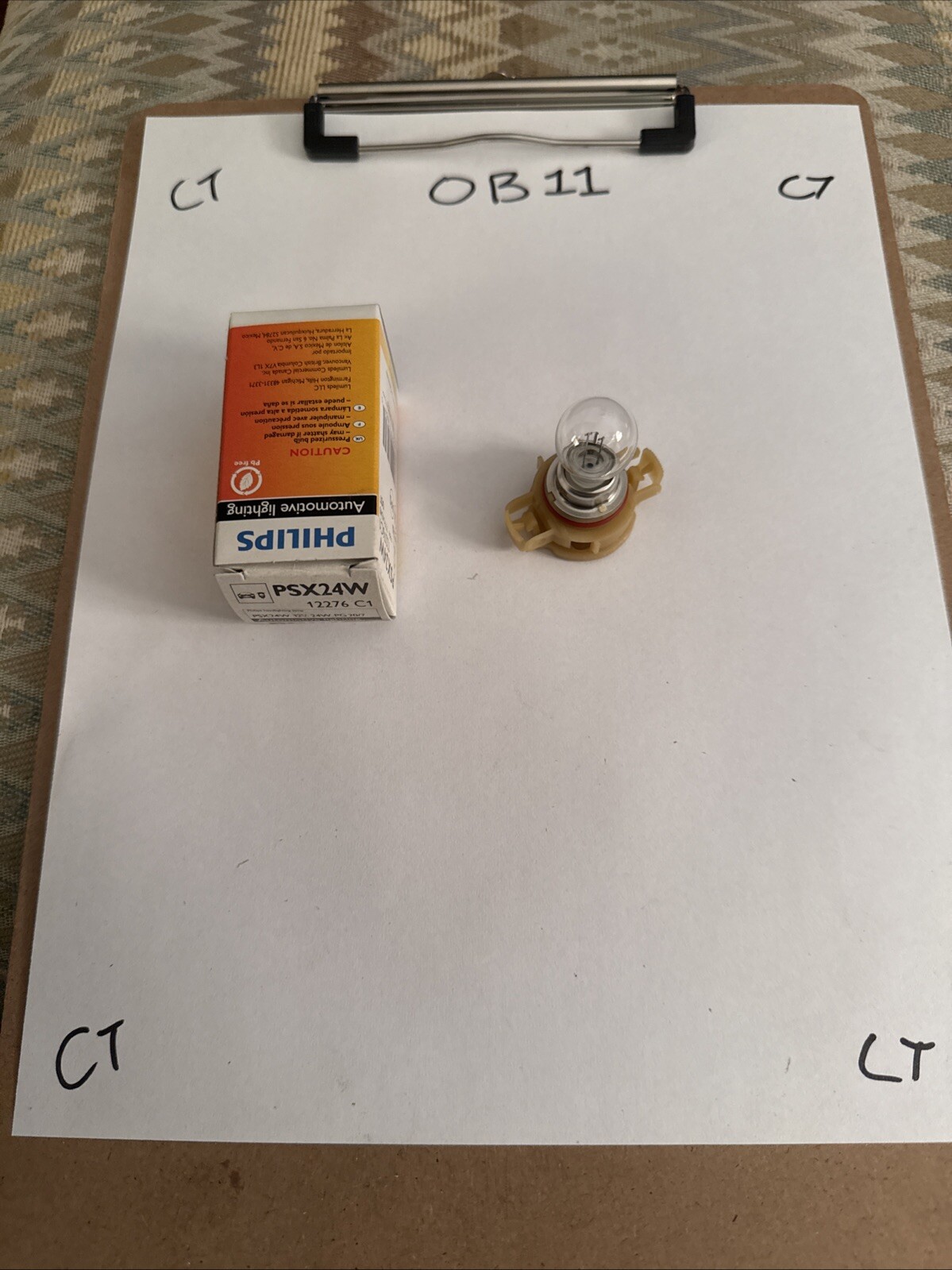 For Philips 12276C1 Car Standard Auxiliary Bulbs PSX24W 12V24W PG20/7 M2 F8