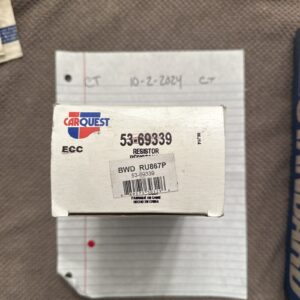 Front Blower Motor Resistor with 9 wire Direct Fit Carquest BWD Ru867p