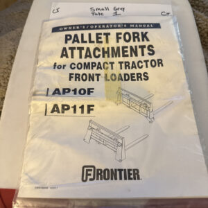 Frontier Pallet Fork Attachment Owners/operators Manual Ap10f Ap11f