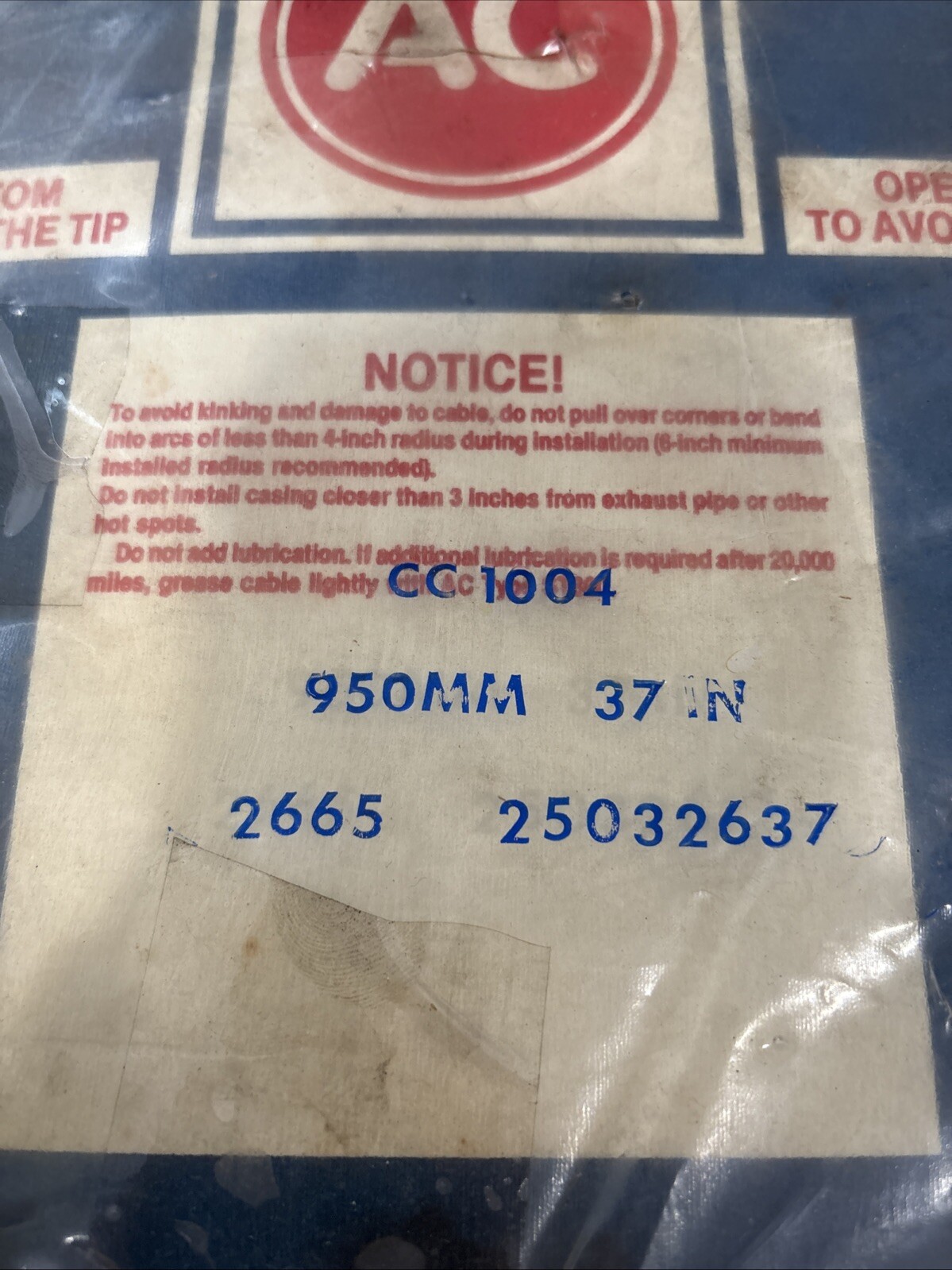 GENIUNE ACDelco CC1004 Speedometer Cable Casimg GM 25032637 - Image 3