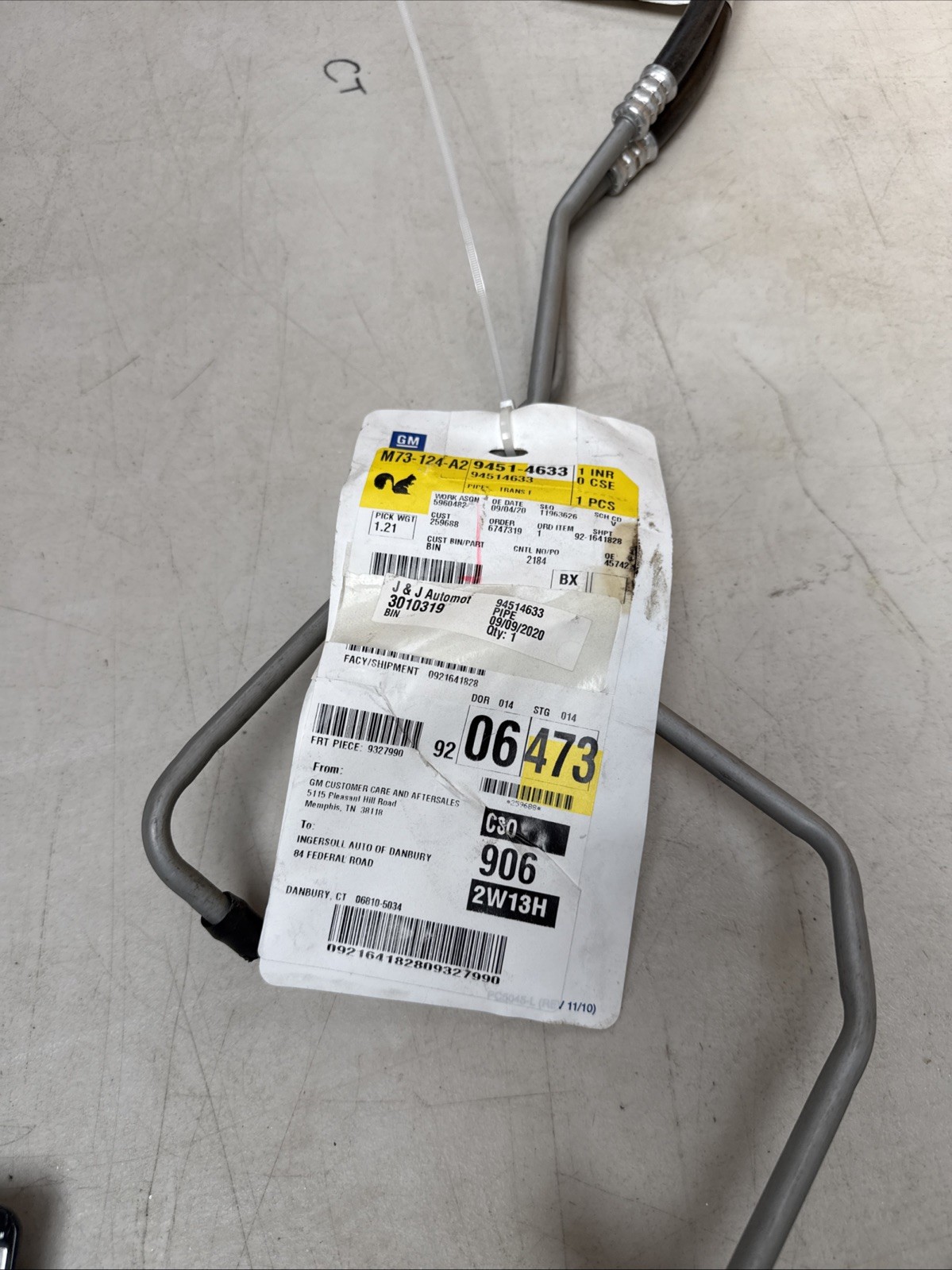 GM 94514633 Transmission Fluid Cooler Inlet & Outlet Pipe Assembly 2013-2015