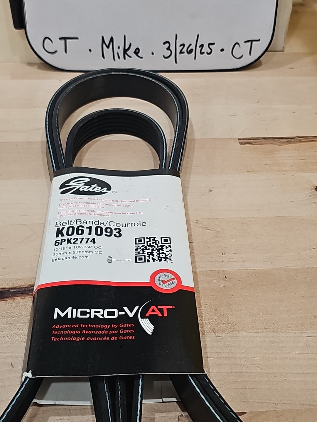 Gates Century Series Micro-V Serpentine Belt 6PK2774 K061093 - Image 3