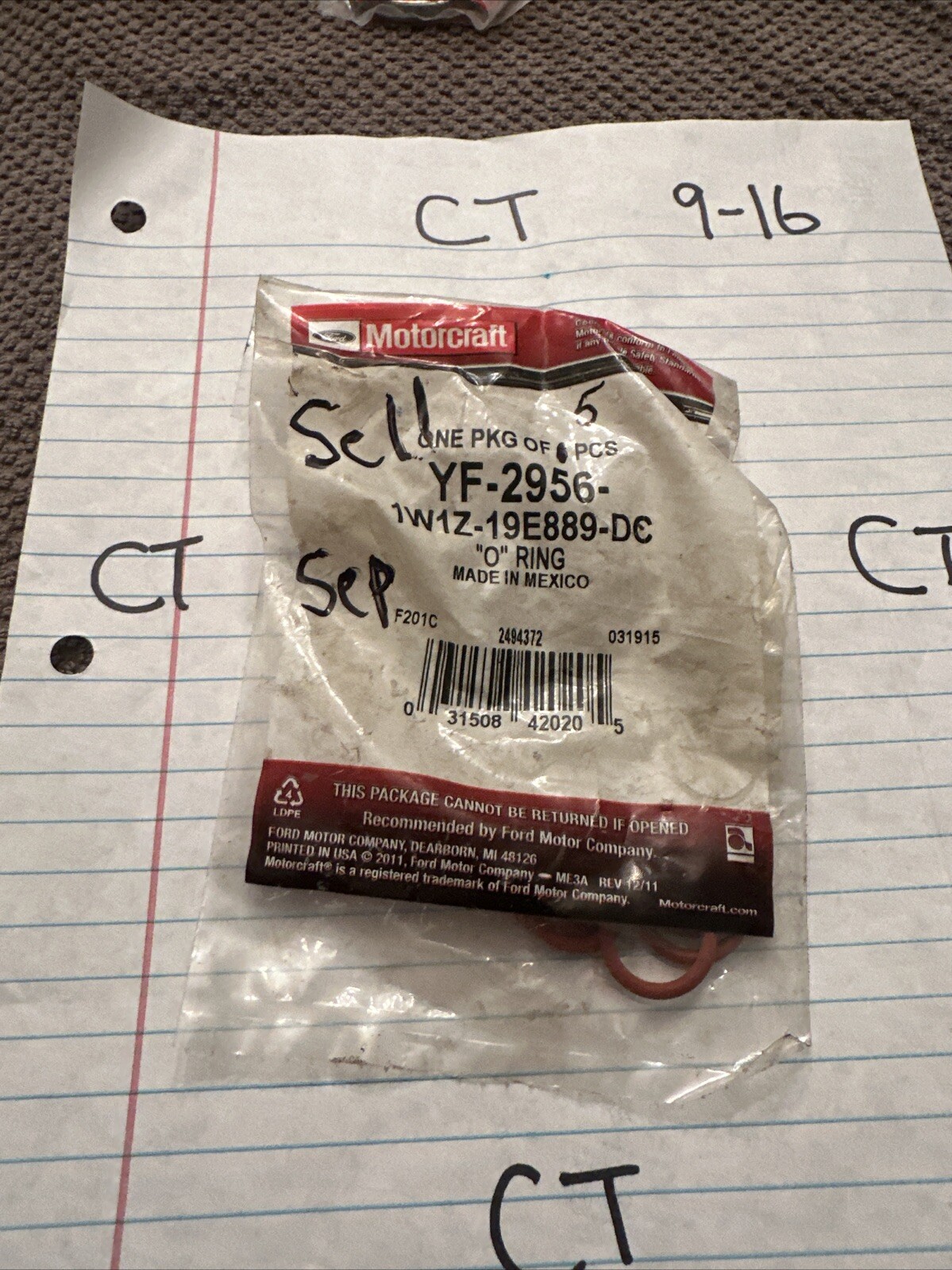 Genuine Ford (1) O Ring 1W1Z-19E889-DC - Image 4