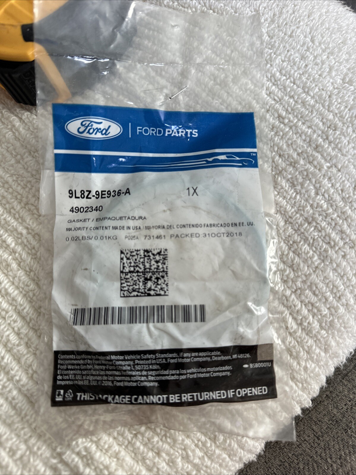 Genuine Ford Fuel Injection Throttle Body Mounting Gasket 9L8Z-9E936-A