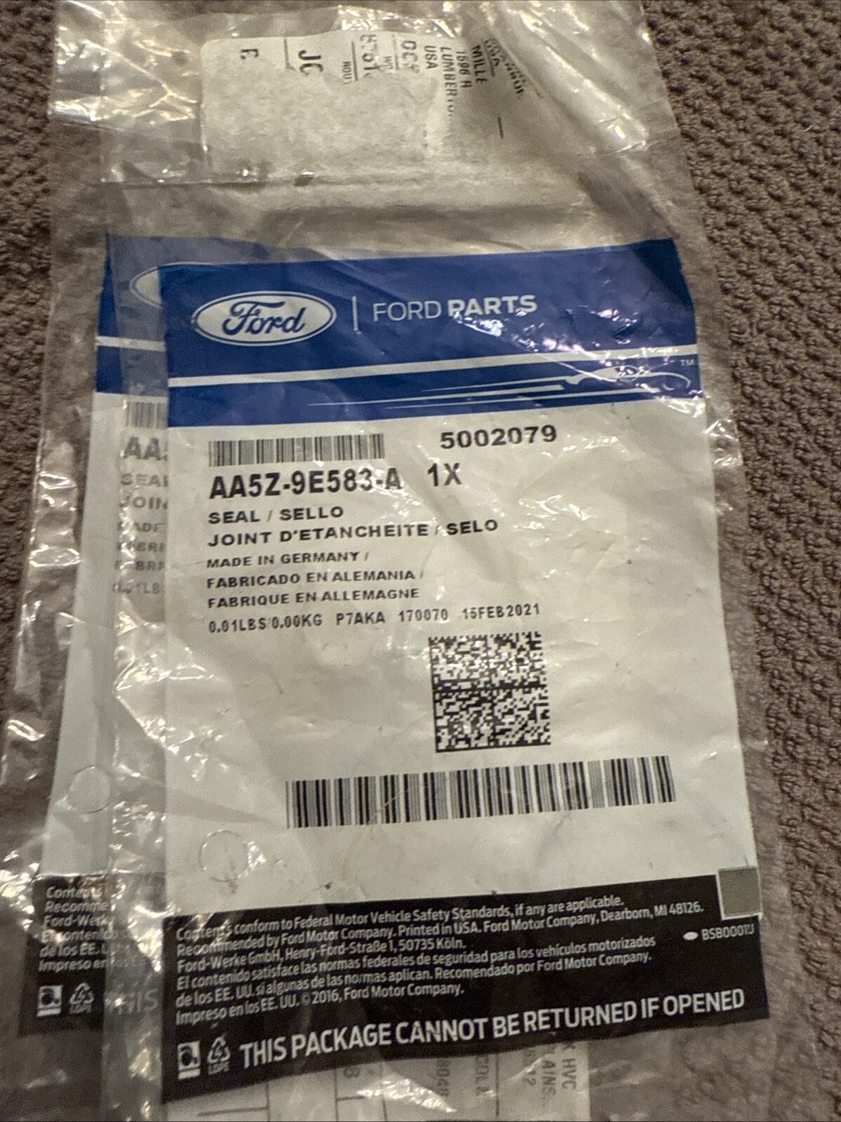 Genuine Ford Fuel Pump Gasket AA5Z-9E583-A