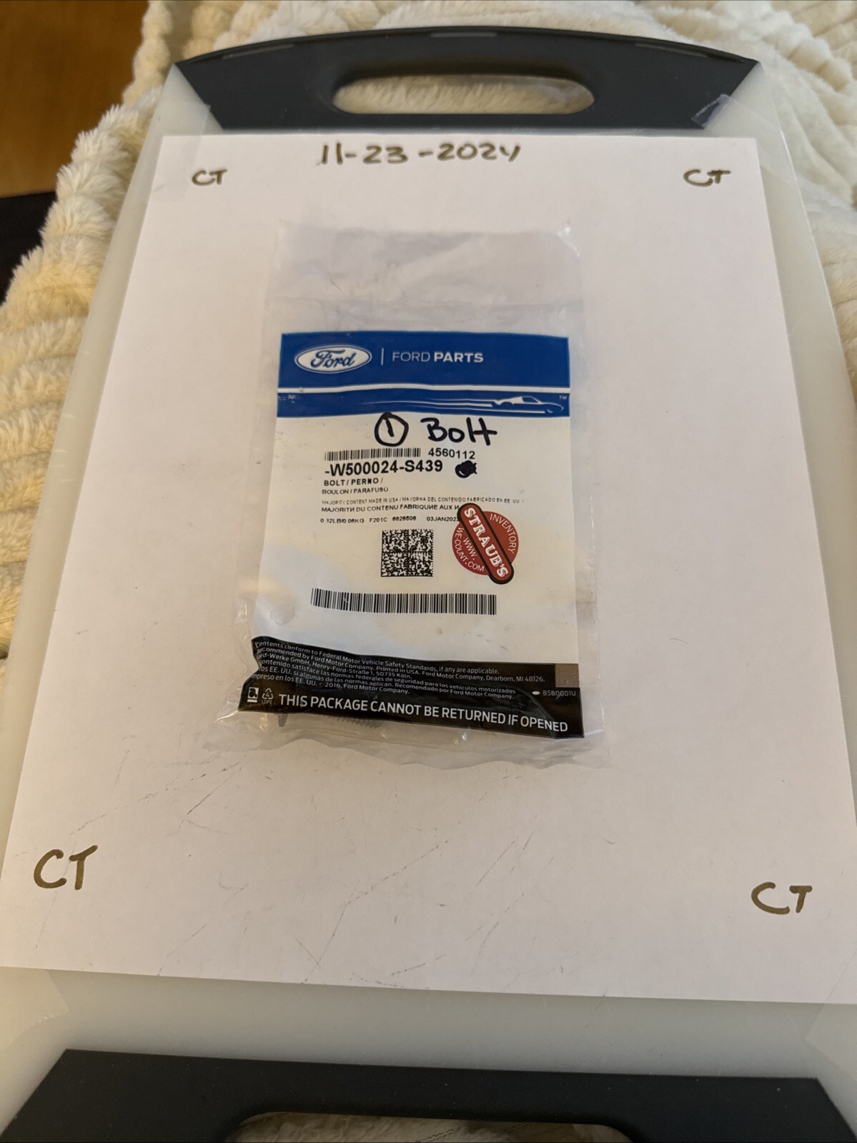 Genuine Ford Hinge (1) Bolt W500024-S439