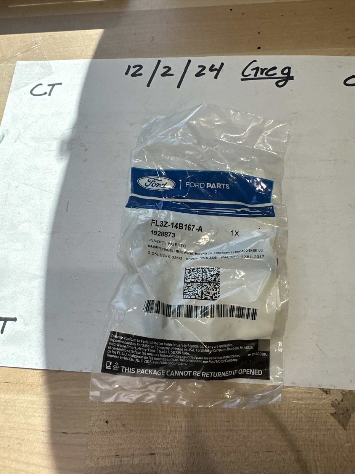 Genuine Ford Insert FL3Z-14B167-A