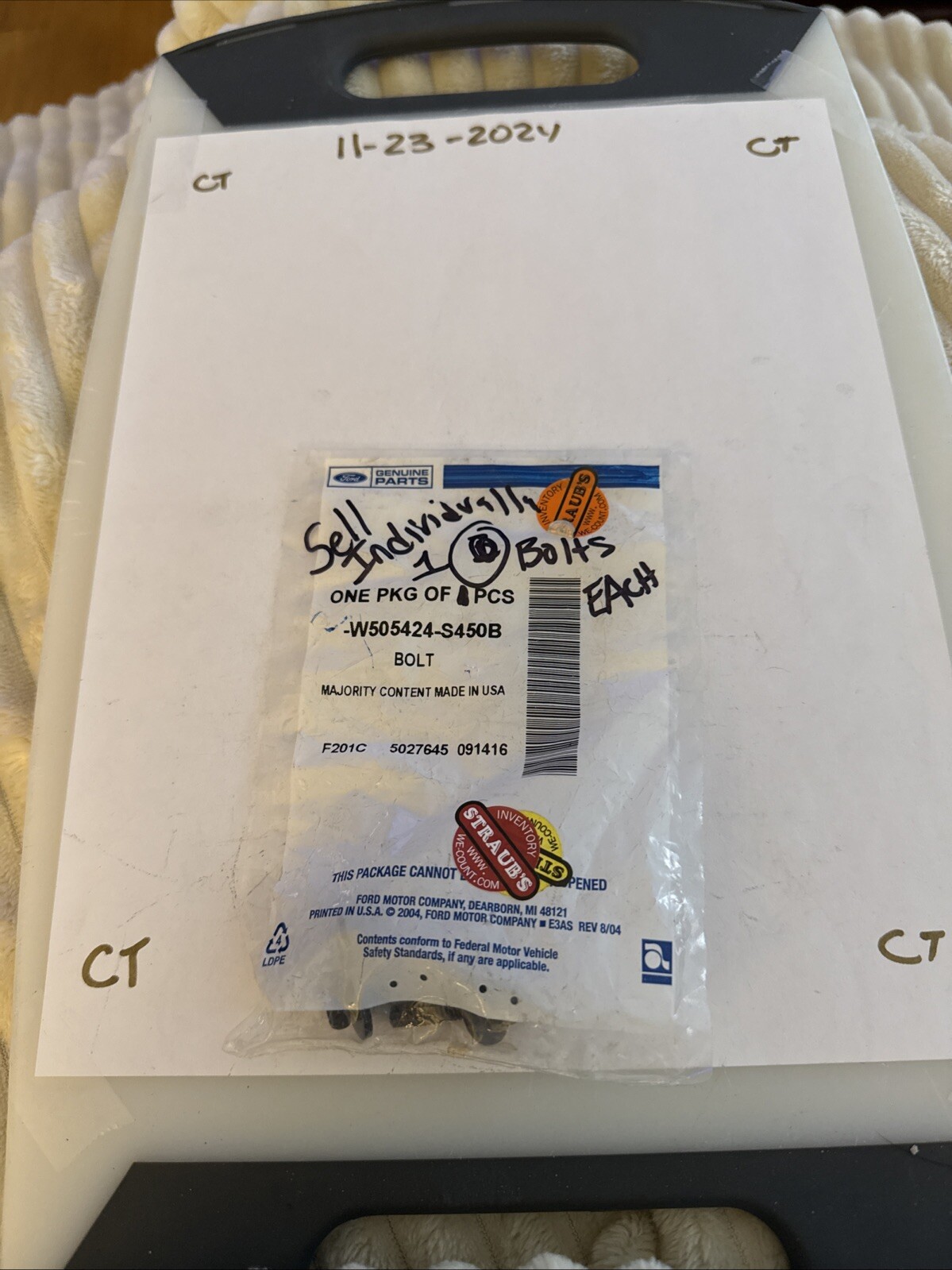 Genuine Ford Mirror Assembly Bolt -W505424-S450B Sold Individually (1) Bolts