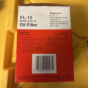 Genuine Ford Motorcraft FL-12 / E0HZ-6731-A Oil Filter NOS OEM