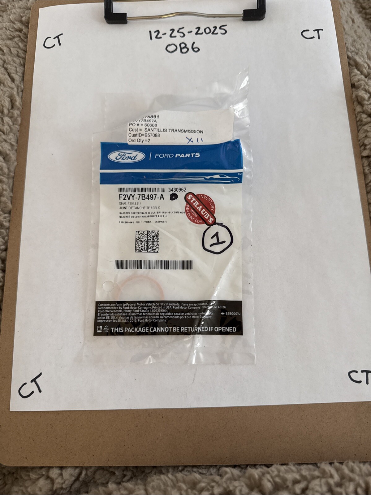 Genuine Ford OE Seal F2VY-7B497-A