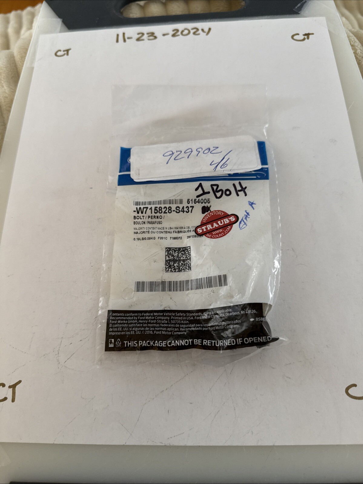 Genuine Ford Seat Back Frame Bolt W715828-S437