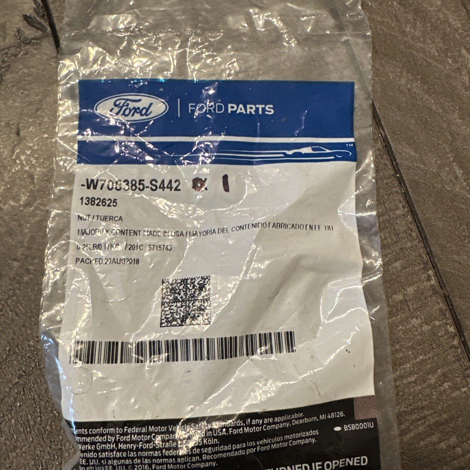 Genuine Ford Shelf U-Nut -W708385-S442