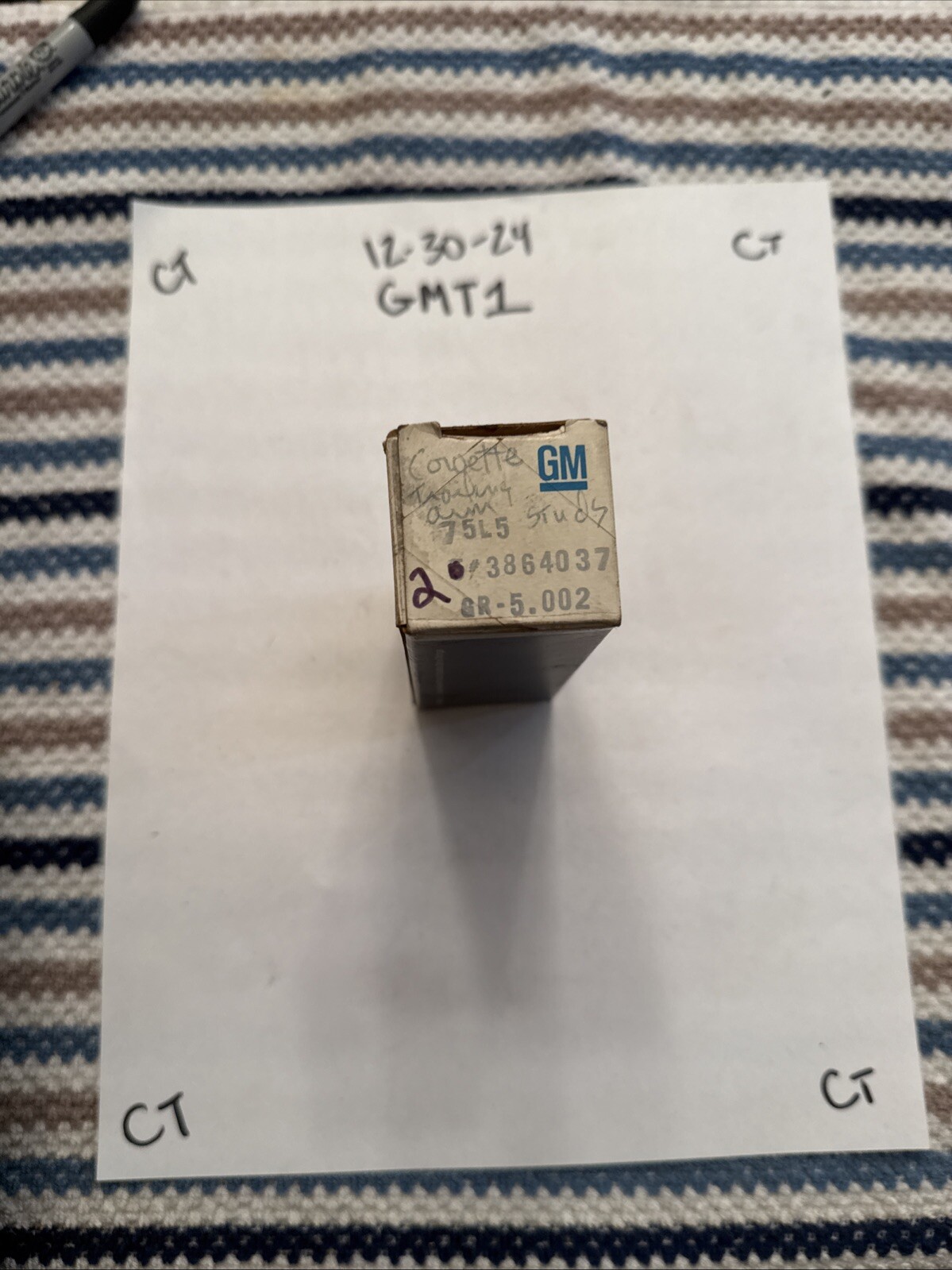 Genuine GM (2) Trailing Arm Stud 1965-1982 Chevy Corvette 3864037