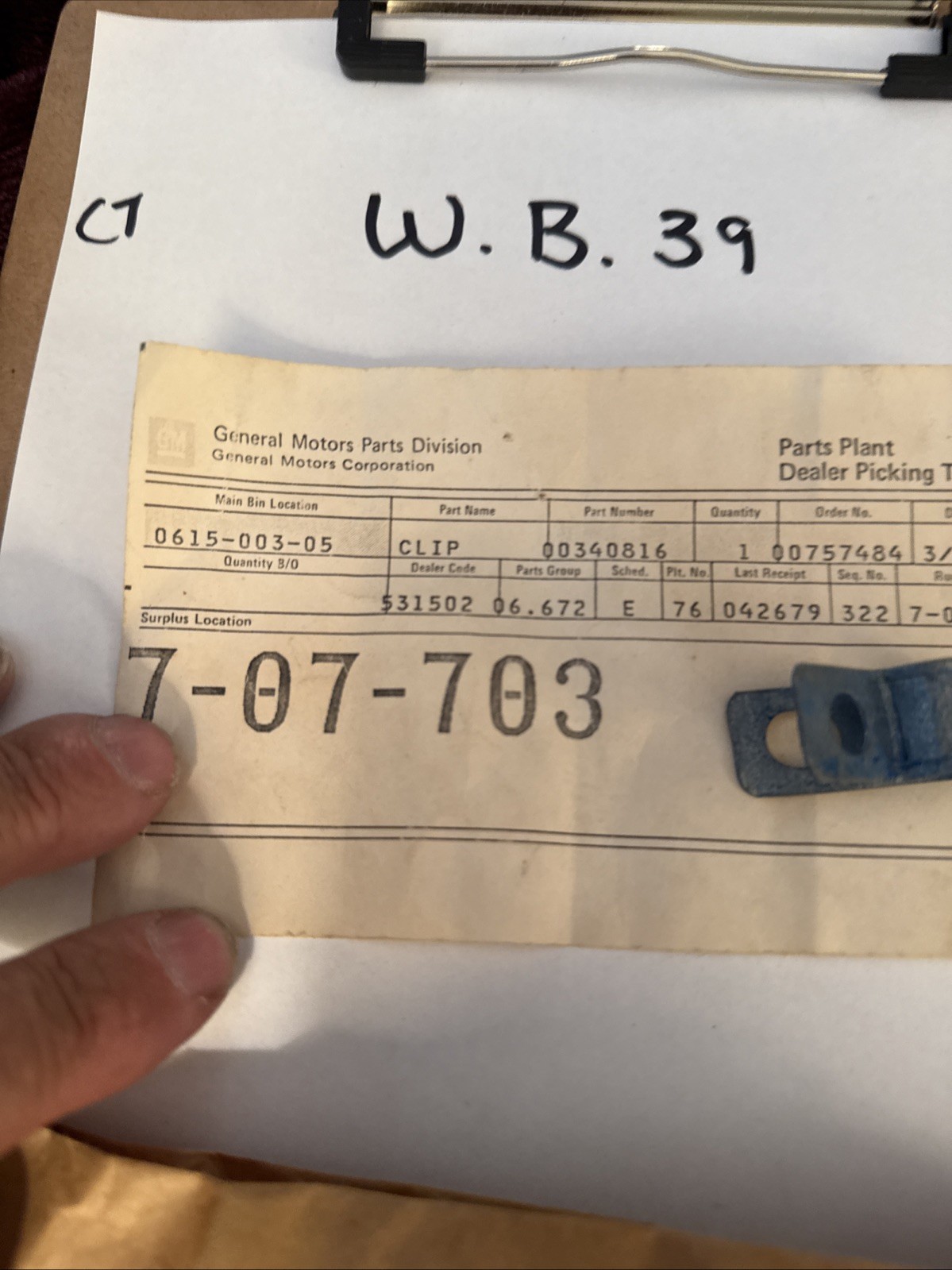 Genuine GM Clip 00340816 340816 - Image 3