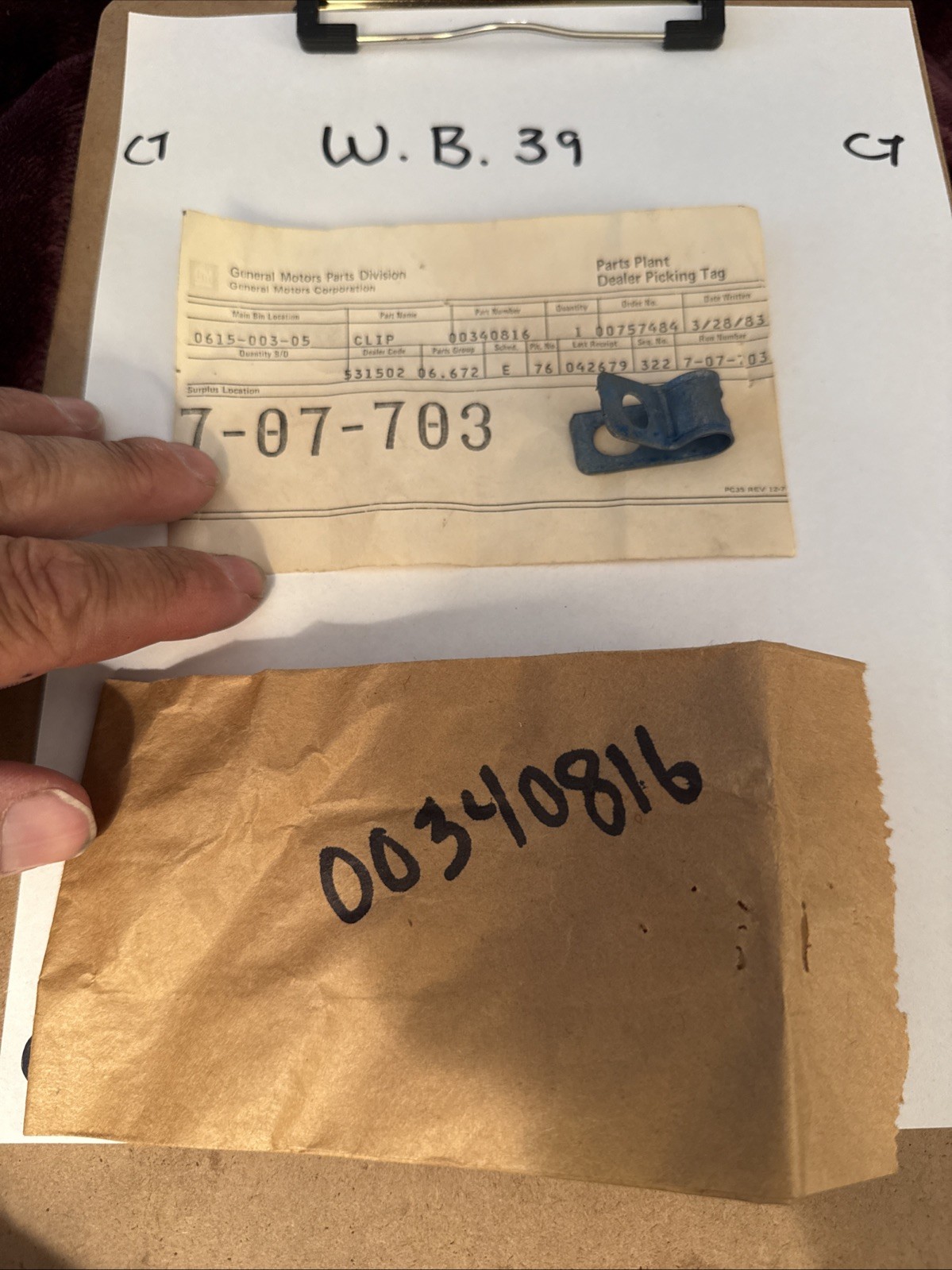 Genuine GM Clip 00340816 340816