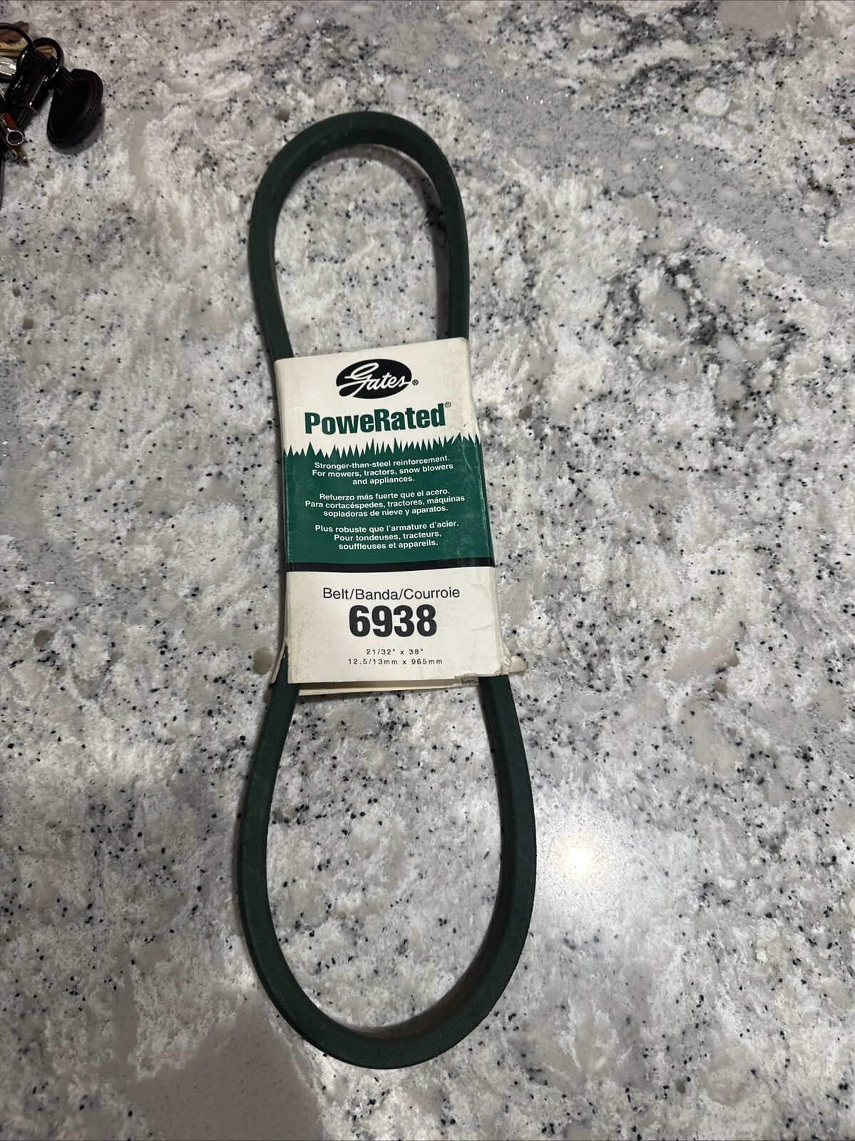 Genuine Gates 6938 PoweRated V-Belt 21/32" x 38" 5L