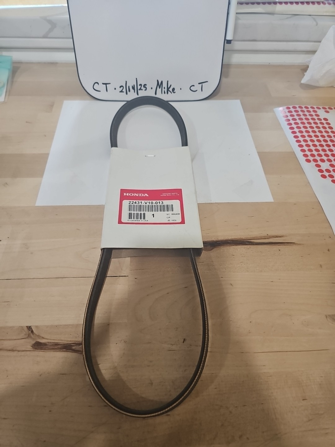 Honda 22431-V10-013 Ribbed Drive Belt HS520 HS520K1 HS720 Snowblowers