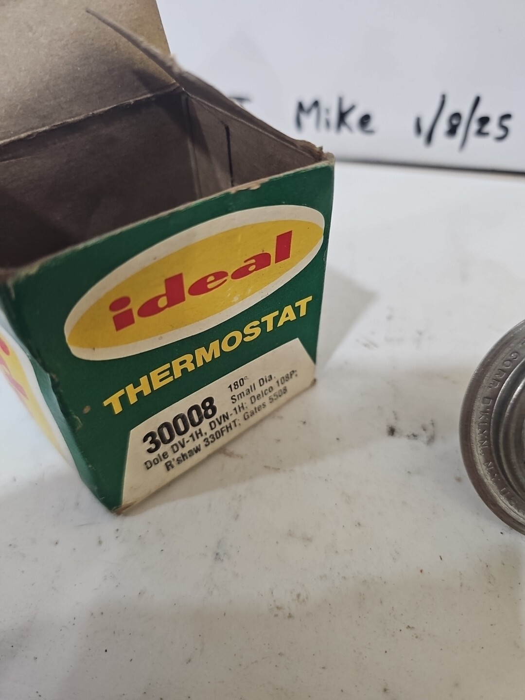 IDEAL THERMOSTAT 30008 SMALL Dia. 180 Degree, Delco 108P, Gates 5508, NOS - Image 3
