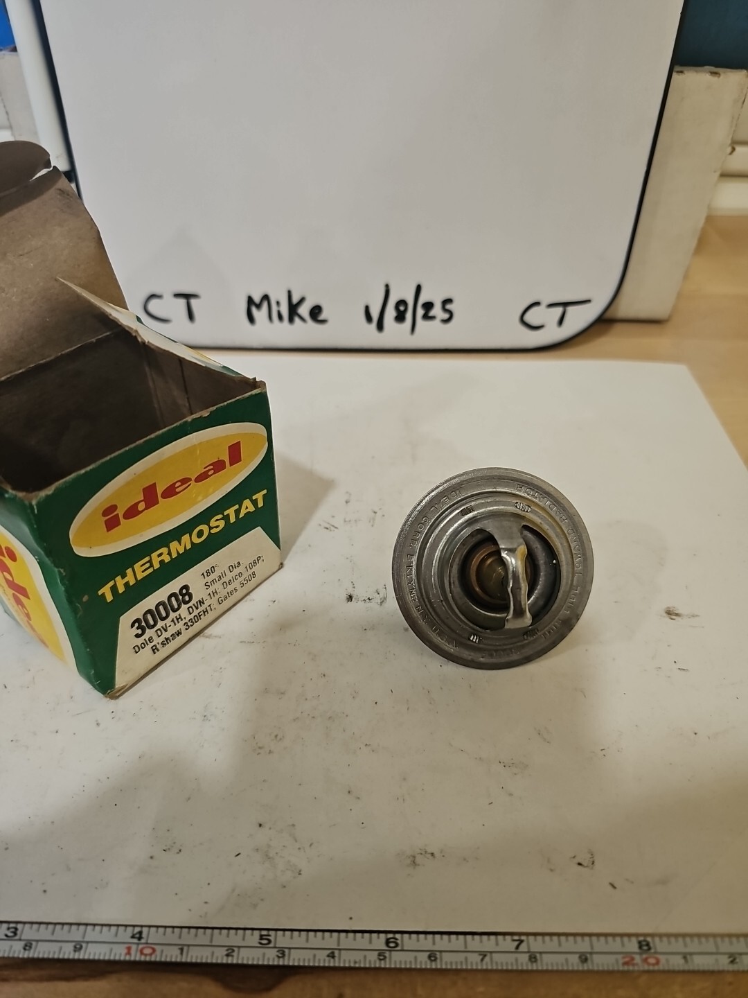 IDEAL THERMOSTAT 30008 SMALL Dia. 180 Degree, Delco 108P, Gates 5508, NOS