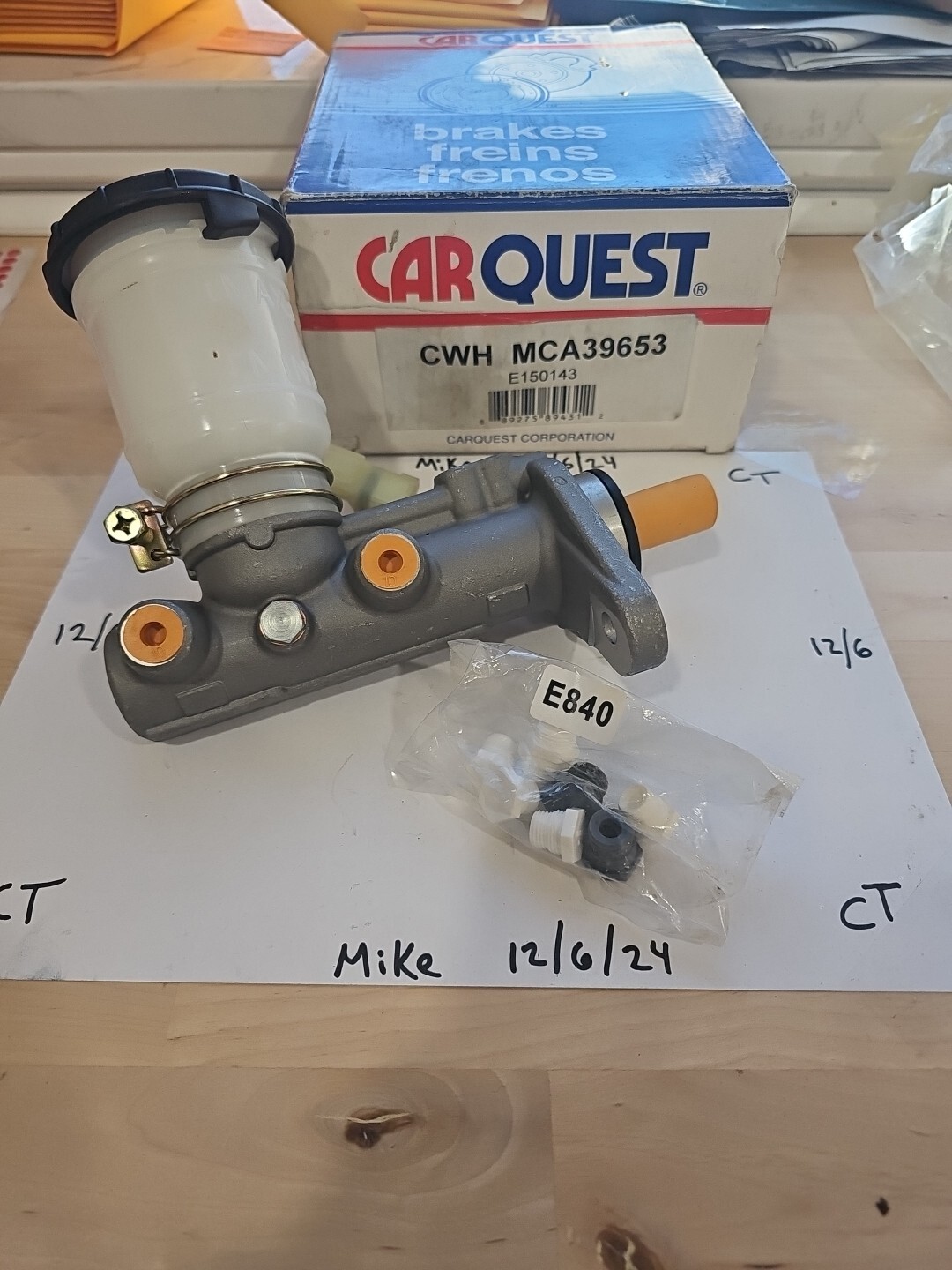 MCA39653 Carquest Brake Master Cylinder For Acura Integra ~ Honda Accord/Prelude