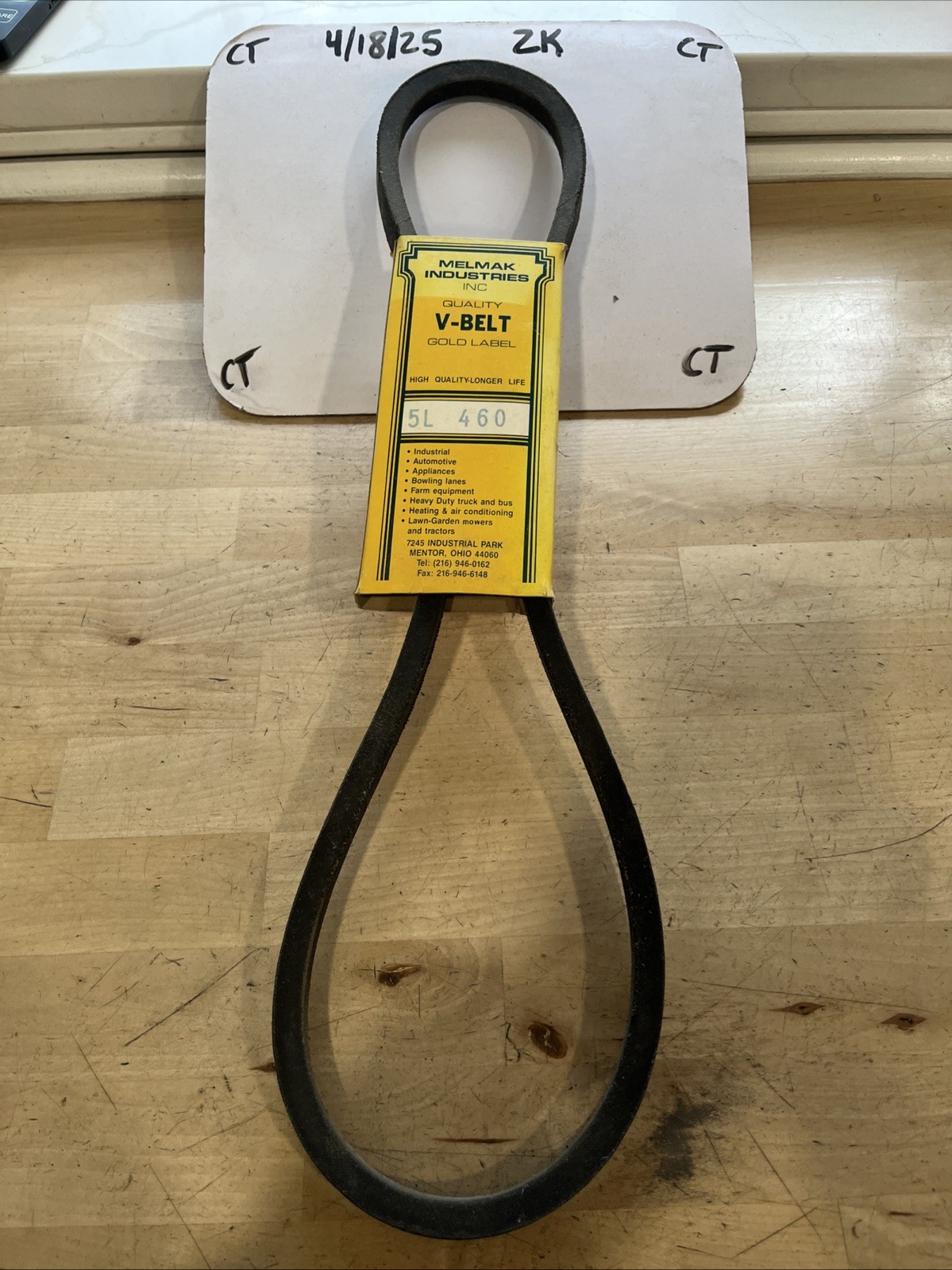 Melmak Industries GOLD Label V-Belt 5L460 - Image 3