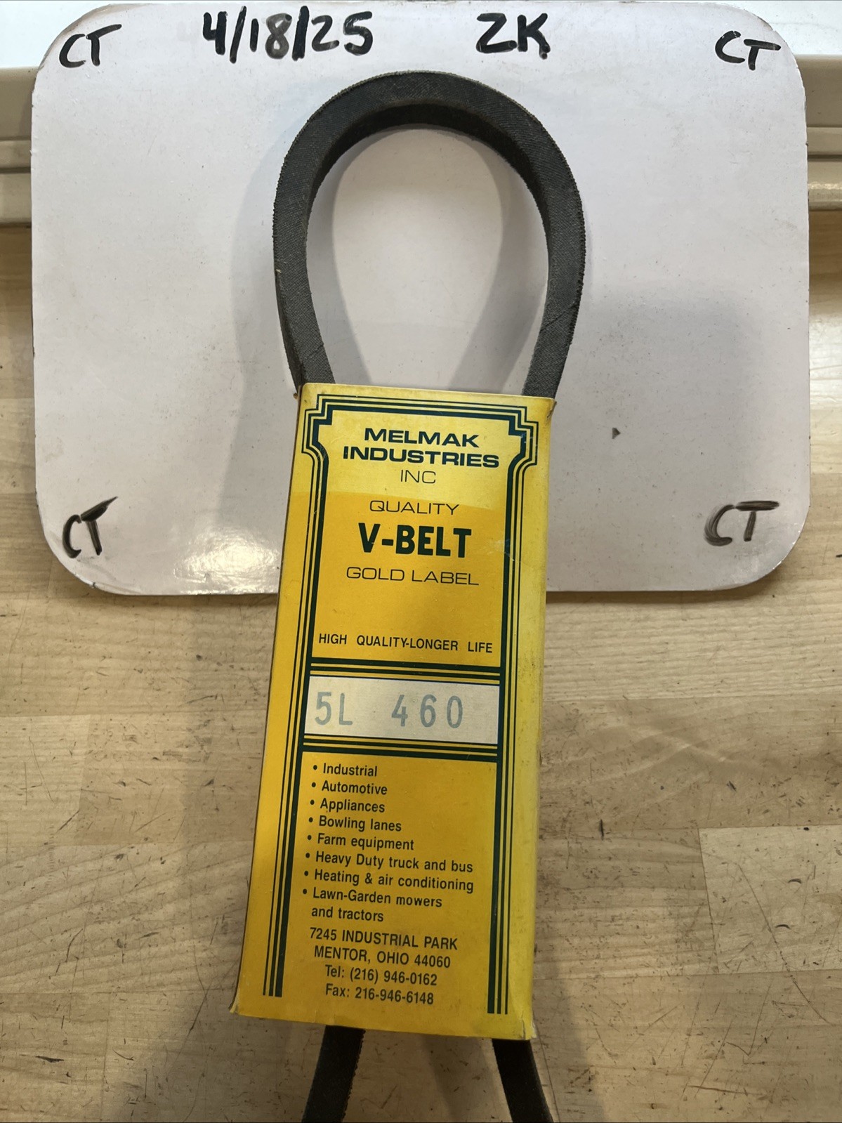 Melmak Industries GOLD Label V-Belt 5L460