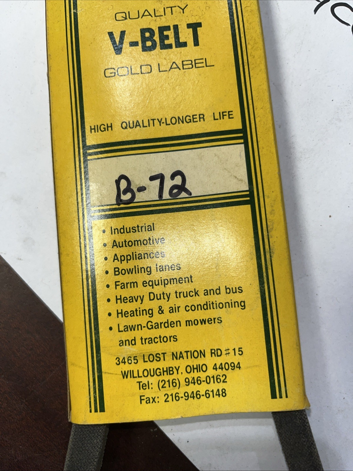 Melmak Industries V Belt B-72 - Image 4