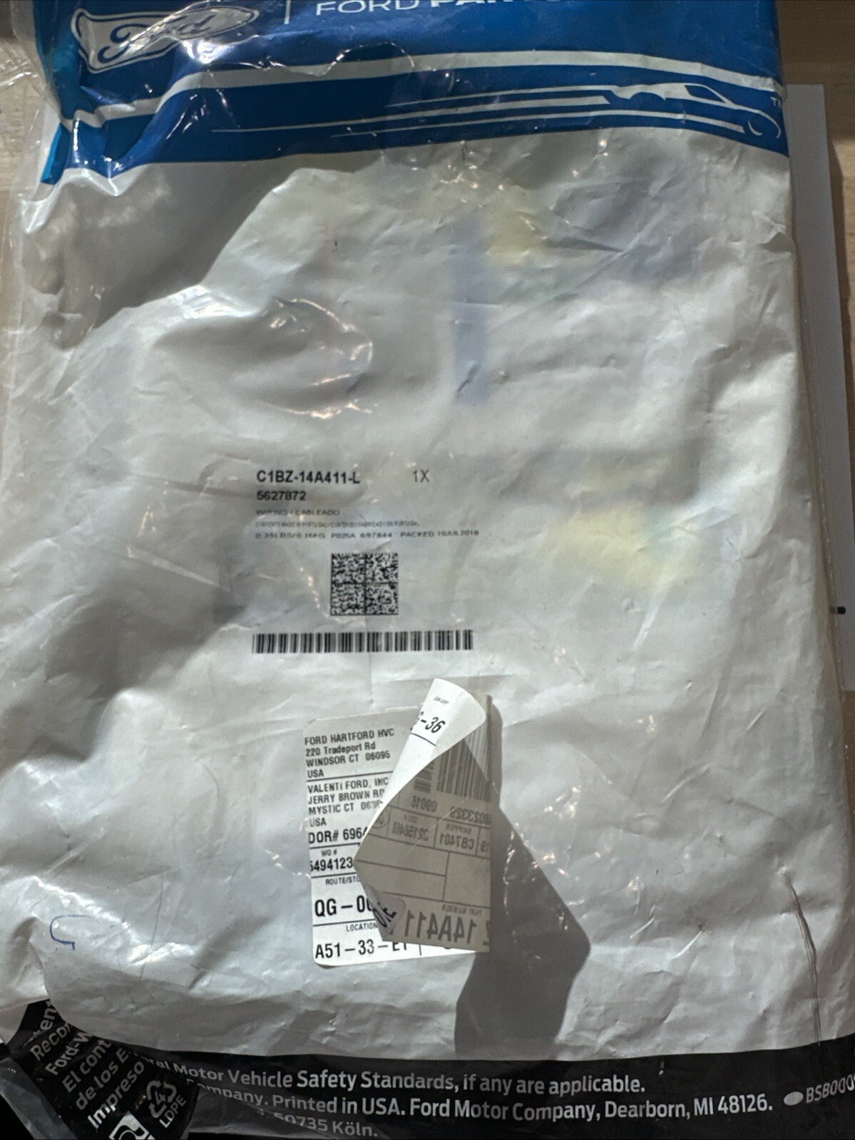 NEW OEM FORD FIESTA 1.6L ENGINE WIRING ASY C1BZ-14A411-L - Image 3