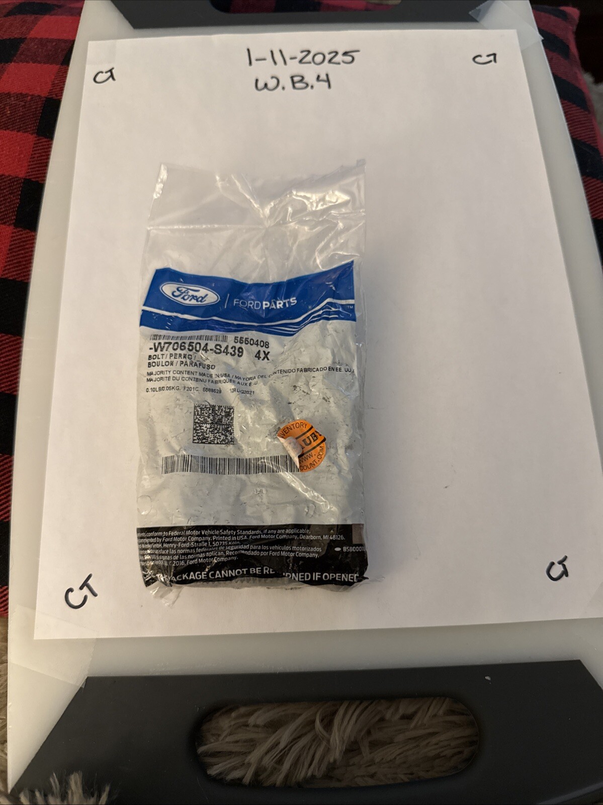 NEW (Pack of 4) OEM Genuine Ford W706504-S439 Bolt