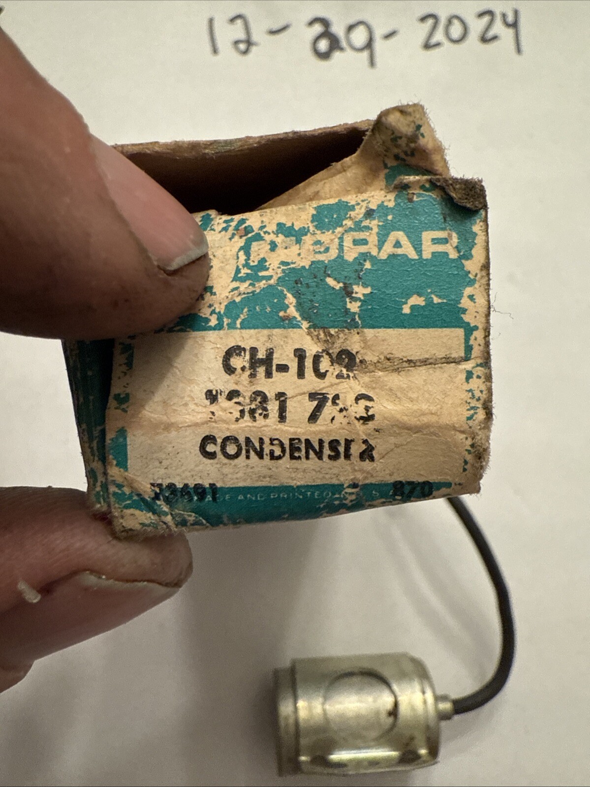 NOS Distributor Condenser CH-102 Mopar Dodge Desoto Plymouth Chrysler 1881723 - Image 3