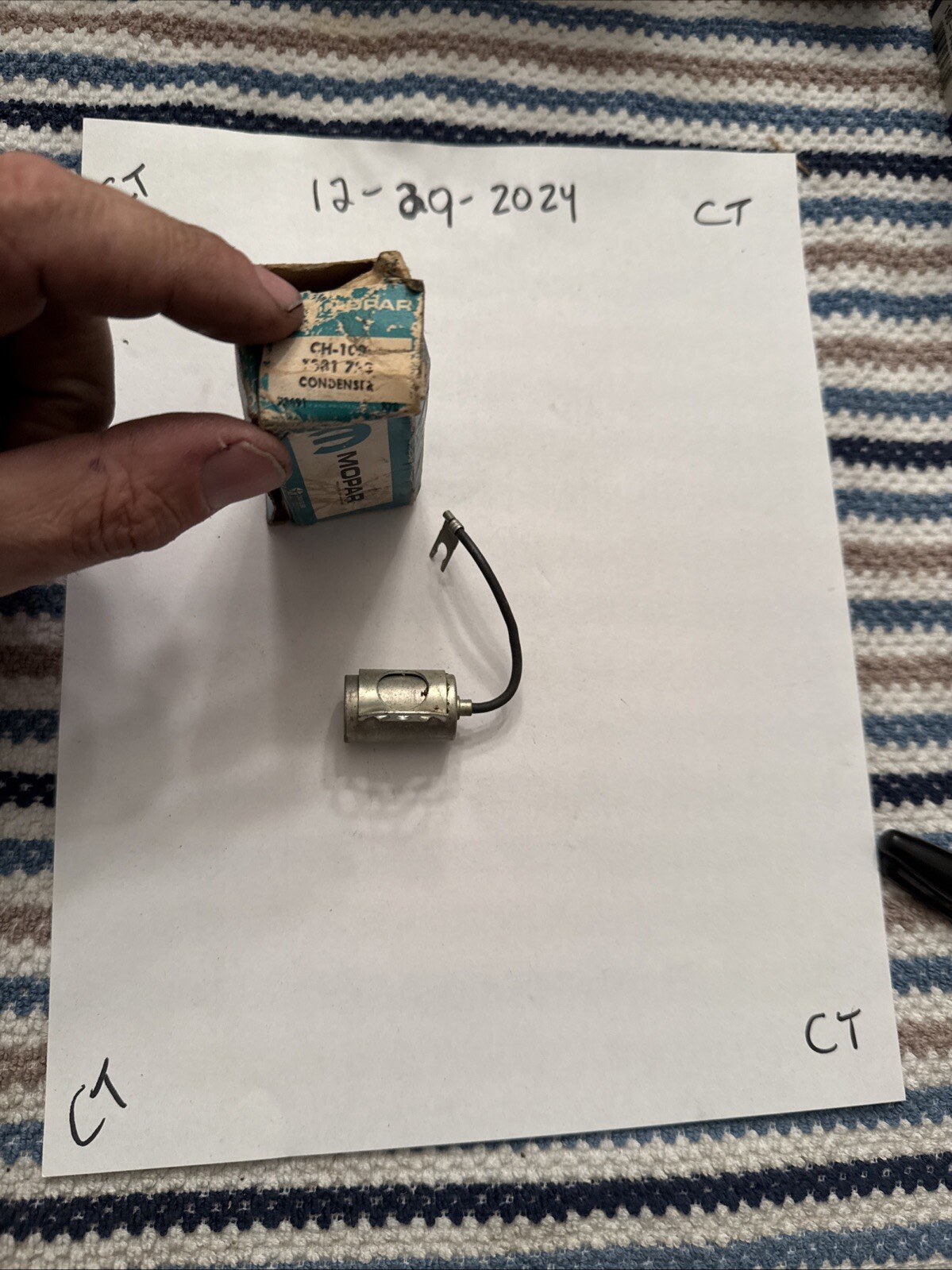 NOS Distributor Condenser CH-102 Mopar Dodge Desoto Plymouth Chrysler 1881723