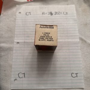 NOS Ford Mustang K Code ETC Fuel Filter FG15 Autolite C5AZ-9155-B